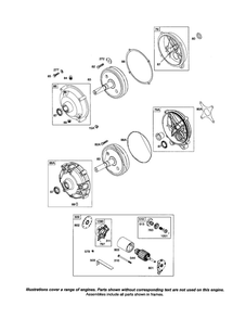 Starter Motor/Gear Cover Diagram and Parts List for 205400 0035-0301 Briggs and Stratton Engine